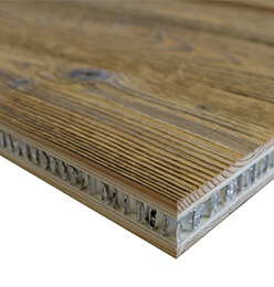Panneau 5 plis vieux bois brulé soleil âme aluminium